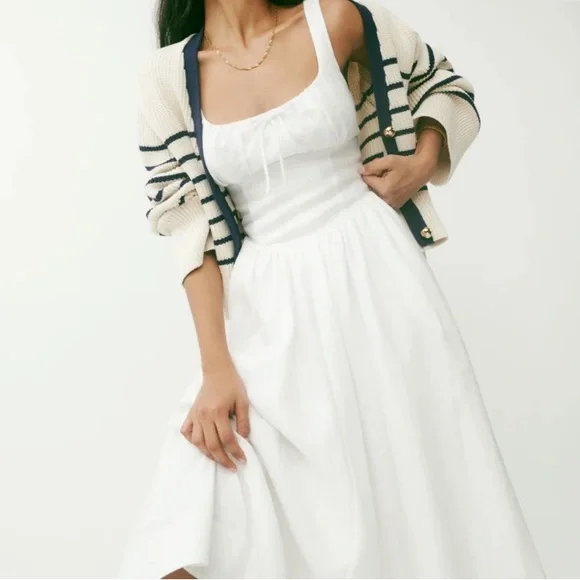 Reformation Balia Linen Dress in White - Picture 2 of 5